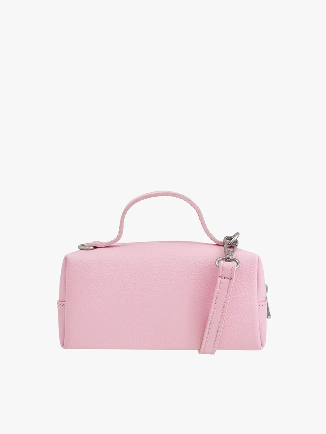 Hellrosa kleine Lederhandtasche
