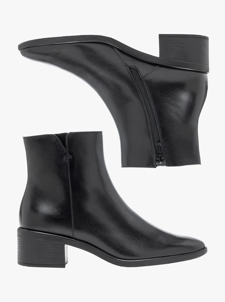Black leather boots
