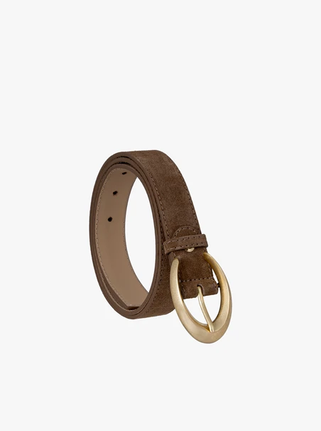 Light brown suede leather belt