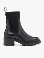 Schwarze, höhere Stiefeletten mit Gummizug