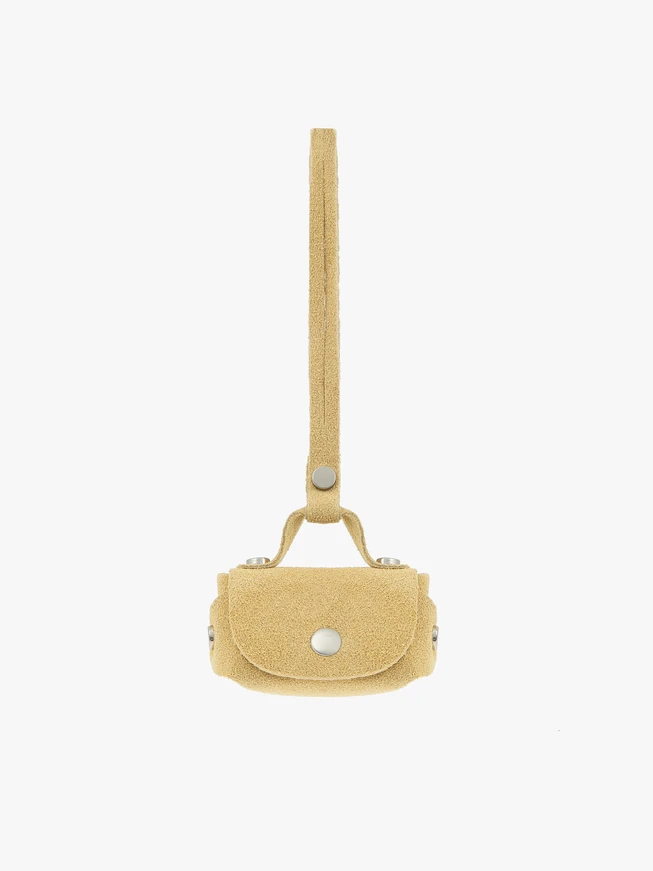 Yellow velour key ring