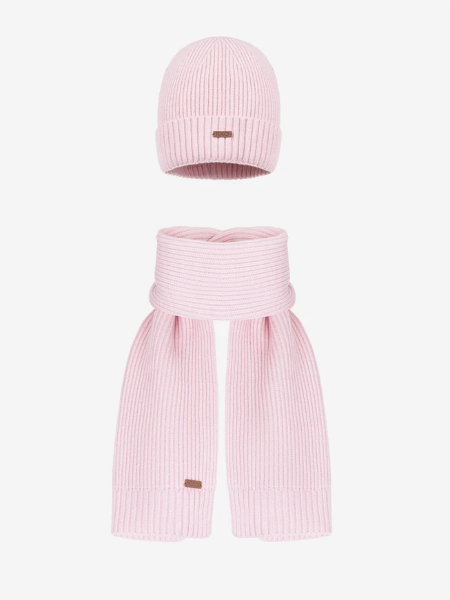 Light pink hat and scarf set