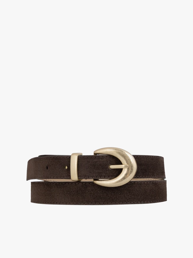 Brown suede leather belt