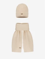 Beige hat and scarf set