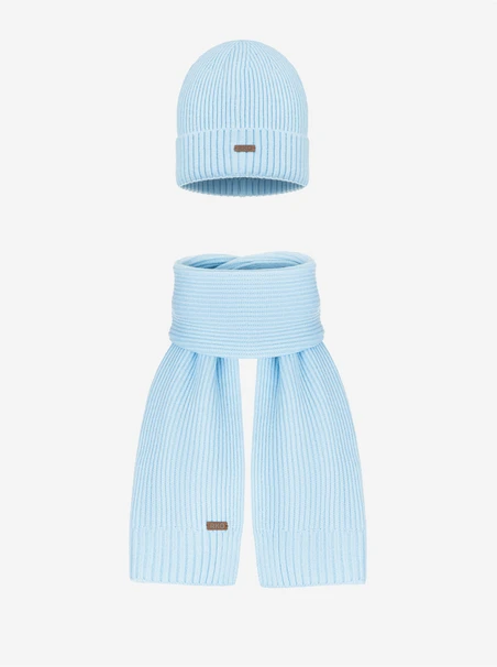 Light blue hat and scarf set