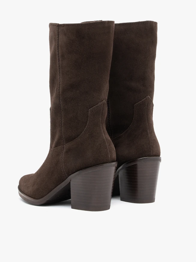 Dunkelbraune höhere Cowboystiefel