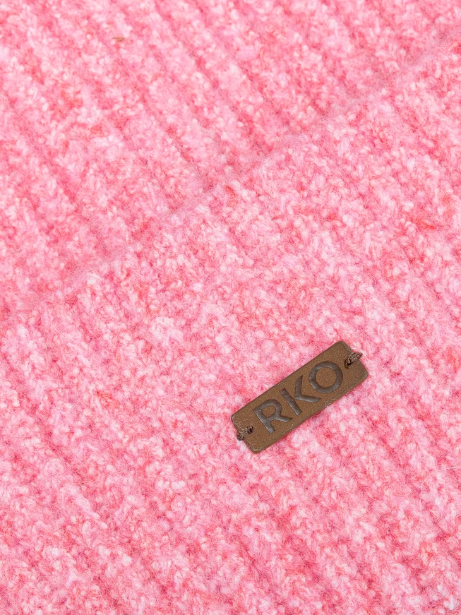 Pink hat with wool accents