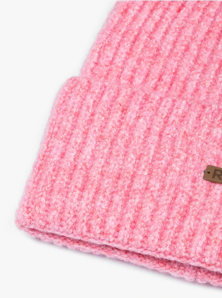 Pink hat with wool accents