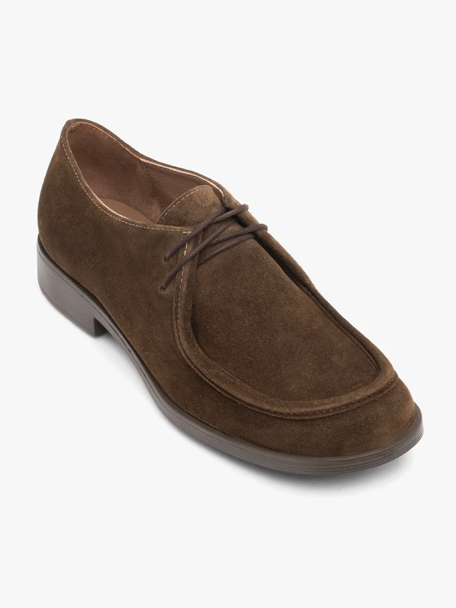 Brown velour leather half shoes
