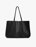 Große schwarze A4-Ledertasche