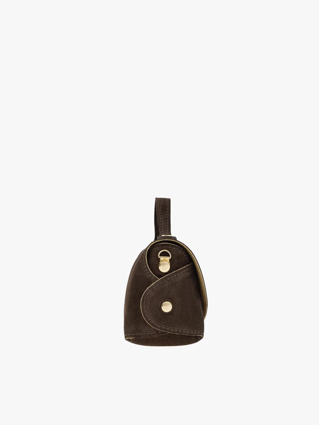 Brown small velour handbag