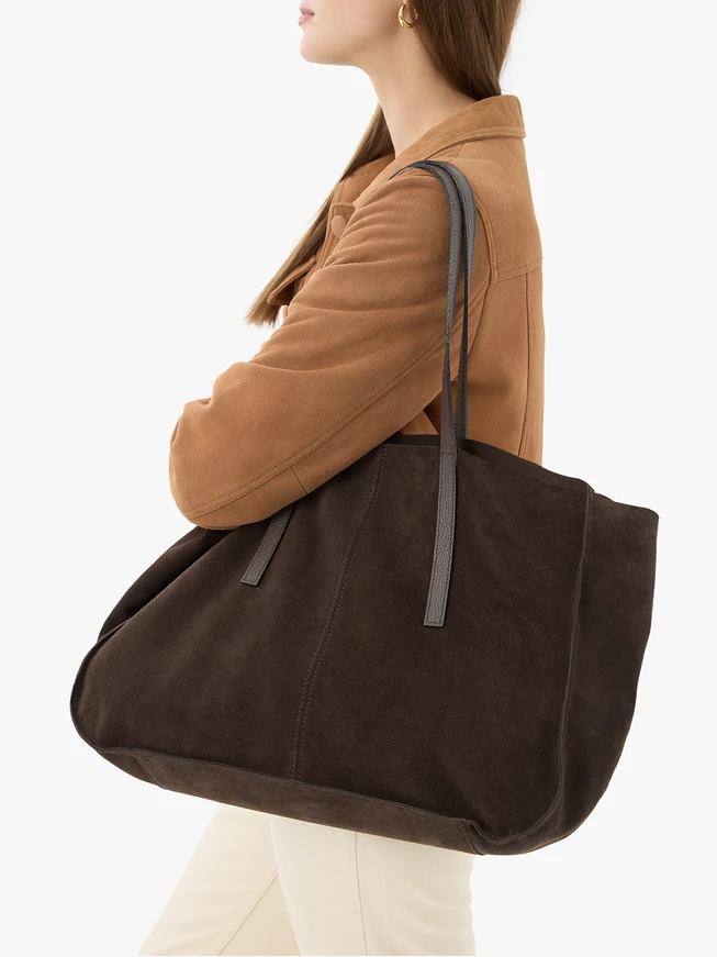 Große braune A4-Ledertasche