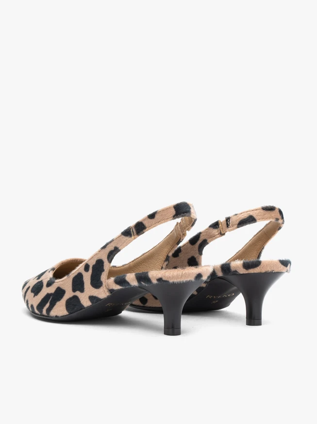 Czółenka slingback w cętki ocelota