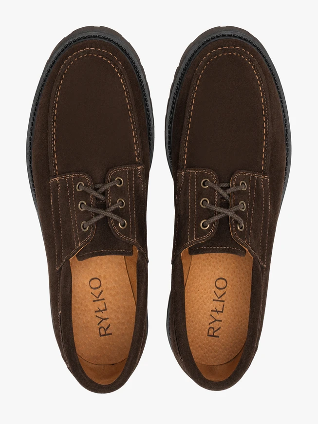 Ciemnobrązowe półbuty boat shoes