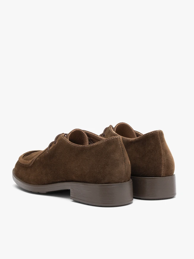 Brown velour leather half shoes