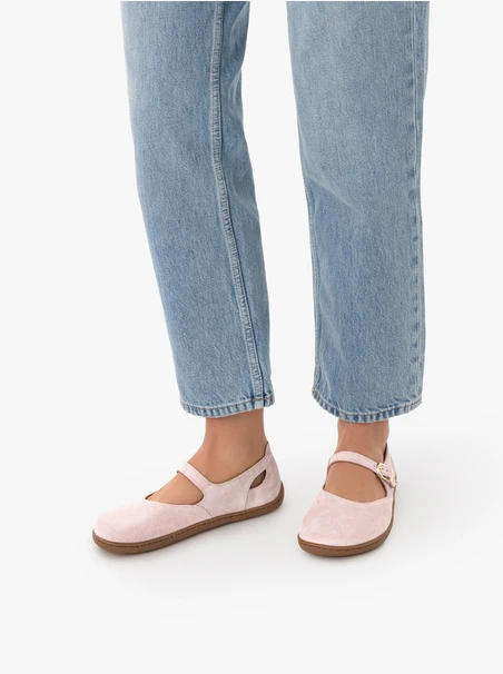 Pink Barefoot Ballet Flats Relax Suede