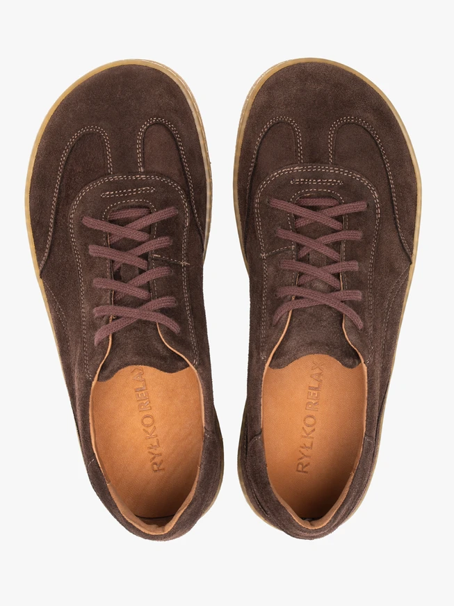 Dunkelbraune Barfuß-Halbschuhe