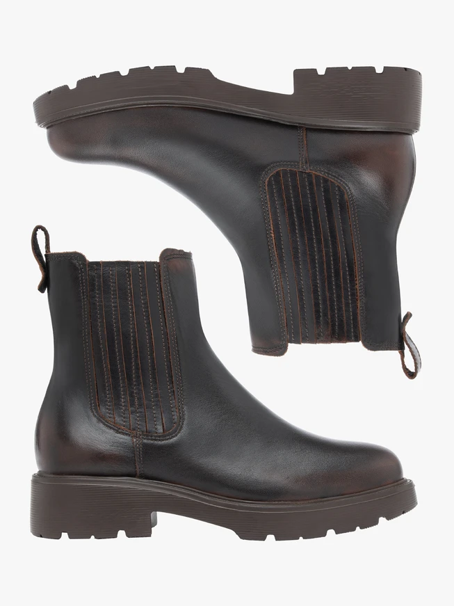 Brown full grain leather slippers