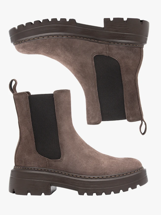 Brown suede ankle boots