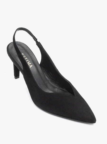 Czarne czółenka slingback na szpilce
