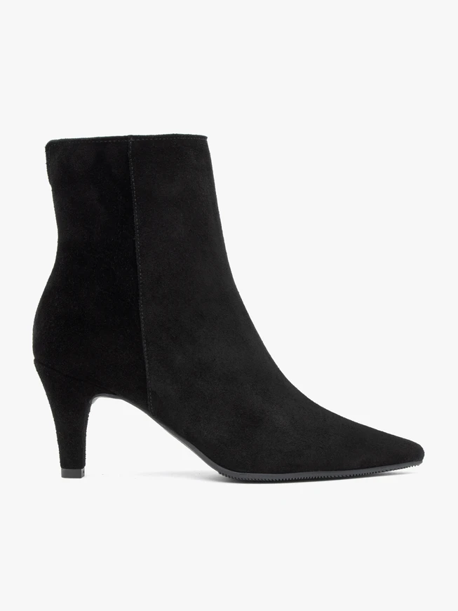 Schwarze hohe Stiefeletten mit Stilettoabsatz