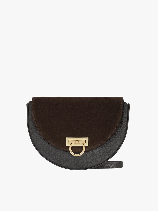 Dunkelbraune Lederhandtasche