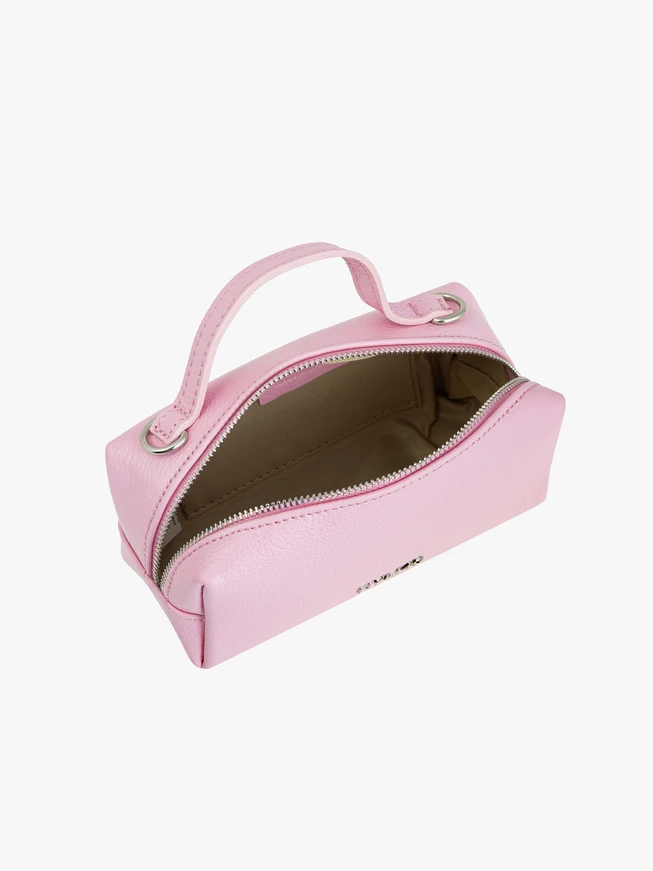 Hellrosa kleine Lederhandtasche