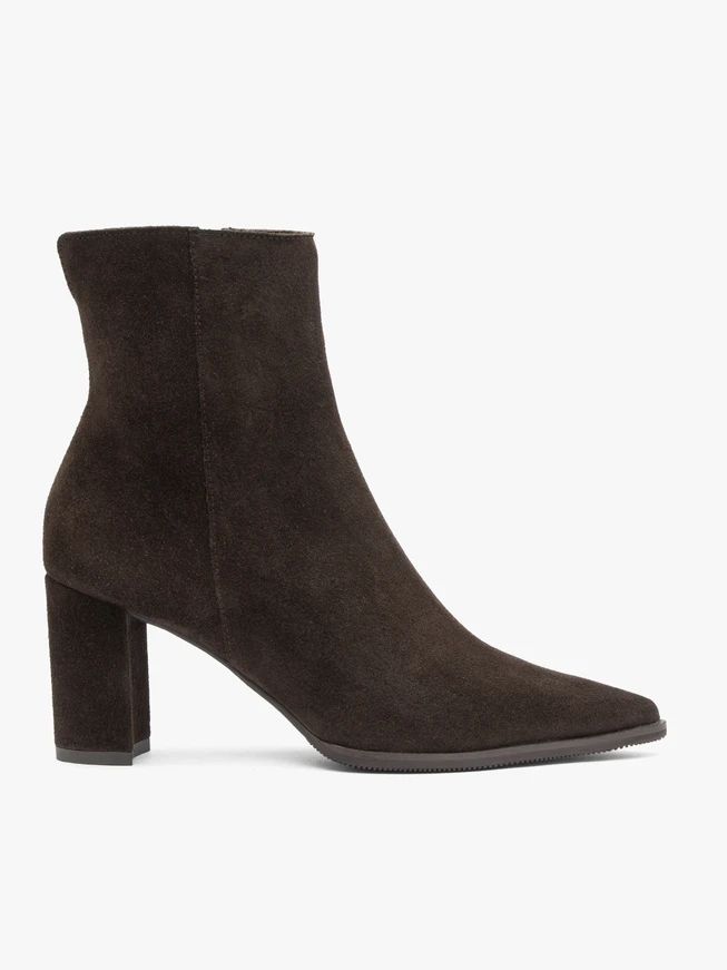 Maroon higher velour leather boots