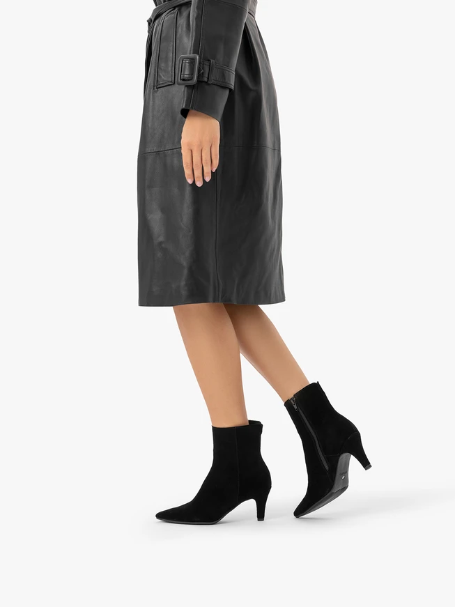 Black high-heeled ankle boots