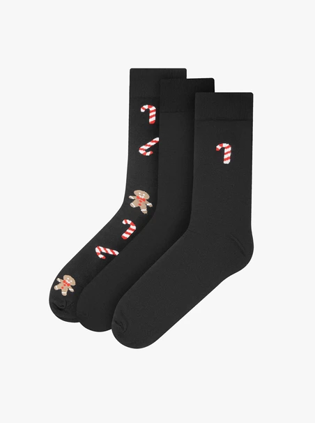 3-pack of unisex cotton Christmas socks