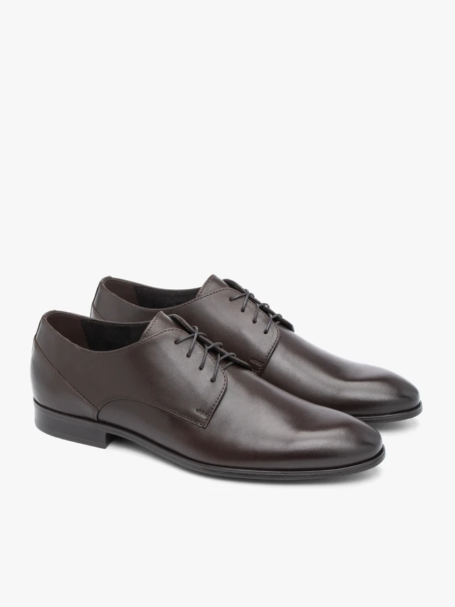 Dunkelbraune formelle Halbschuhe aus Leder