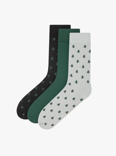 3-pack of unisex cotton Christmas socks
