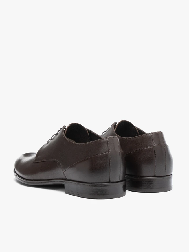 Dunkelbraune formelle Halbschuhe aus Leder