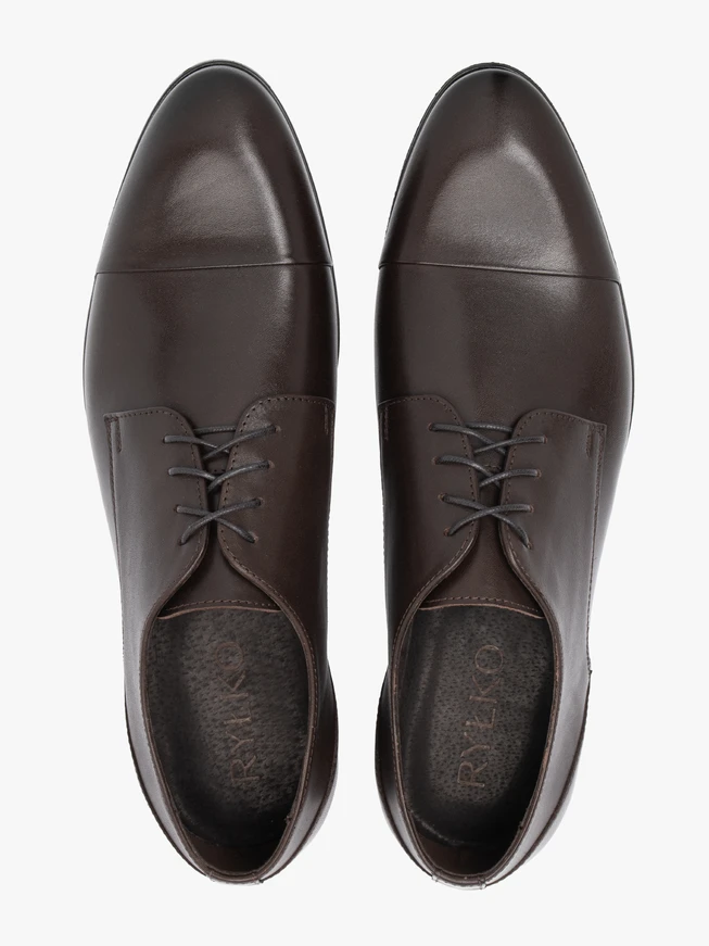 Dunkelbraune formelle Halbschuhe aus Leder