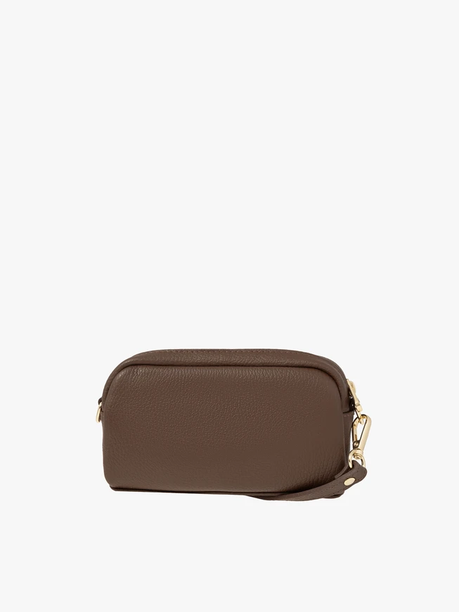 Handtasche aus hellbraunem Leder und Velours