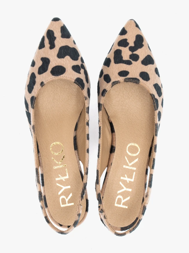 Czółenka slingback w cętki ocelota