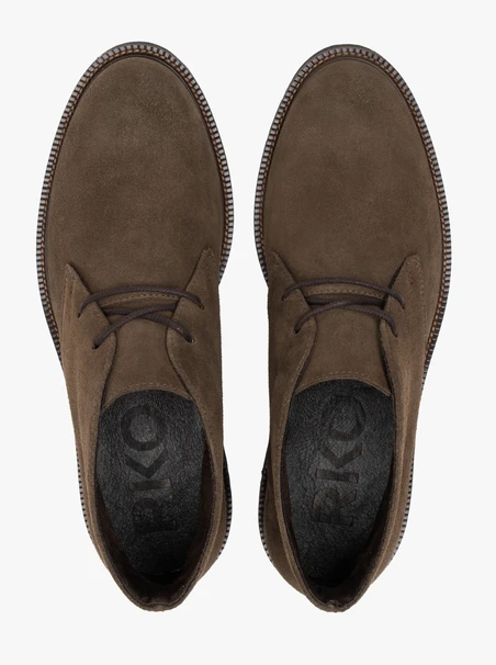 Olive velour leather boots