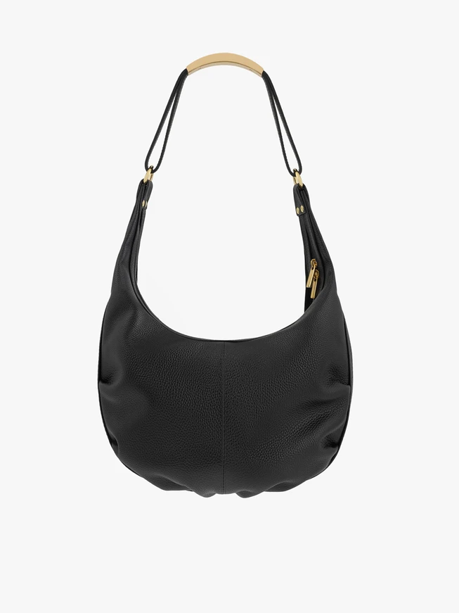 Handtasche aus schwarzem Leder und Velours
