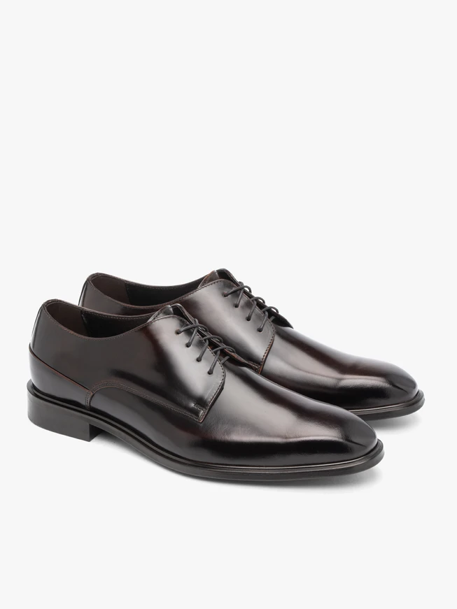 Dunkelbraune formelle Halbschuhe aus Lackleder