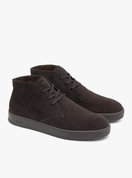 Dunkelbraune Velourslederstiefel