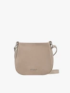 Beige leather and velour handbag