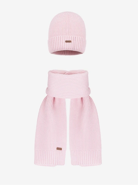 Light pink hat and scarf set