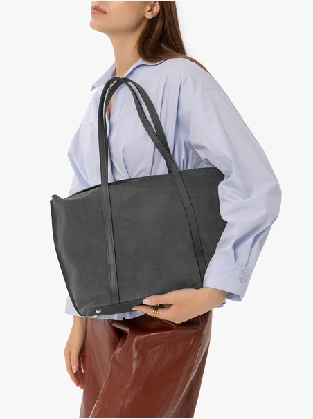 Ciemnoszara duża torebka typu shopper