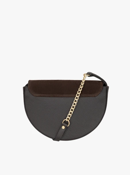 Dark brown crescent-shaped purse