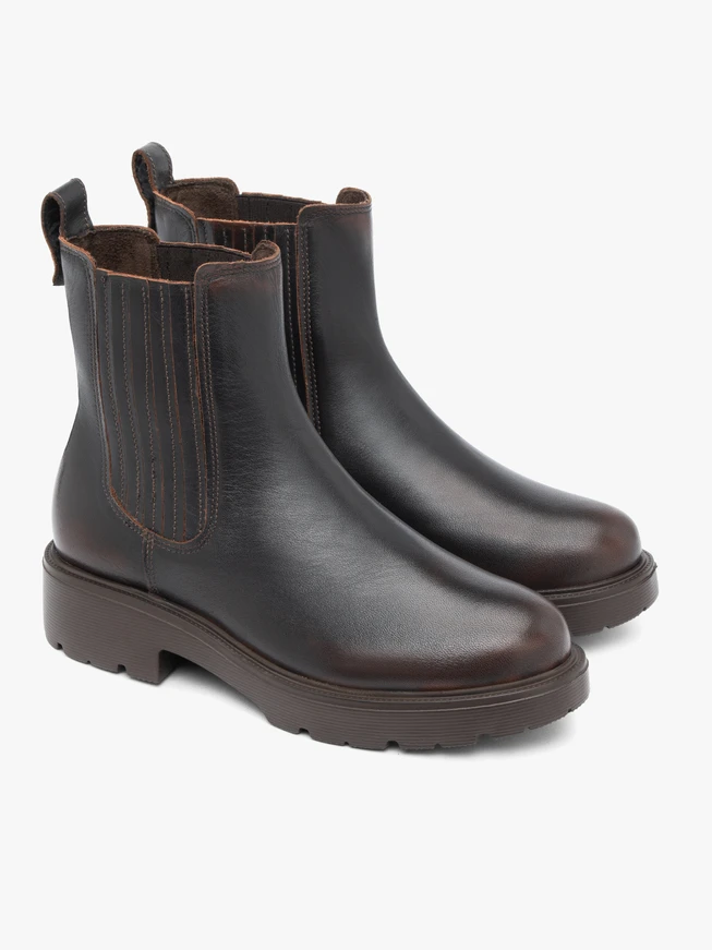 Brown full grain leather slippers