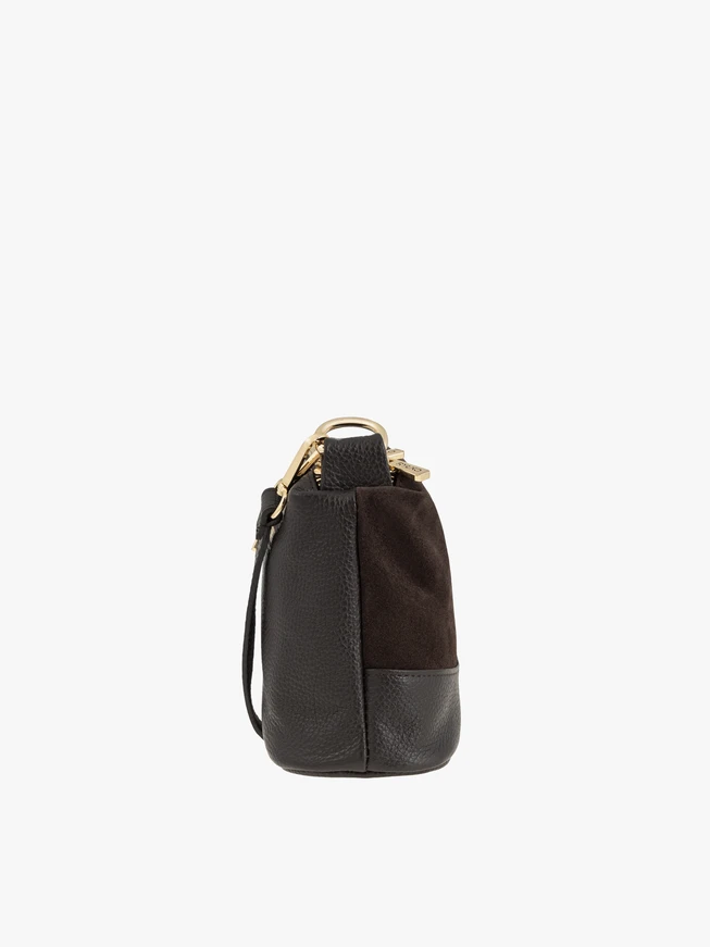 Ryłko Brown Leather &amp; Suede Shoulder Bag