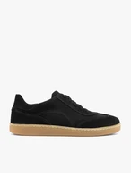 Schwarze Barfuß-Halbschuhe aus Veloursleder