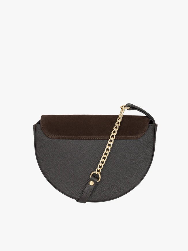 Dunkelbraune Lederhandtasche