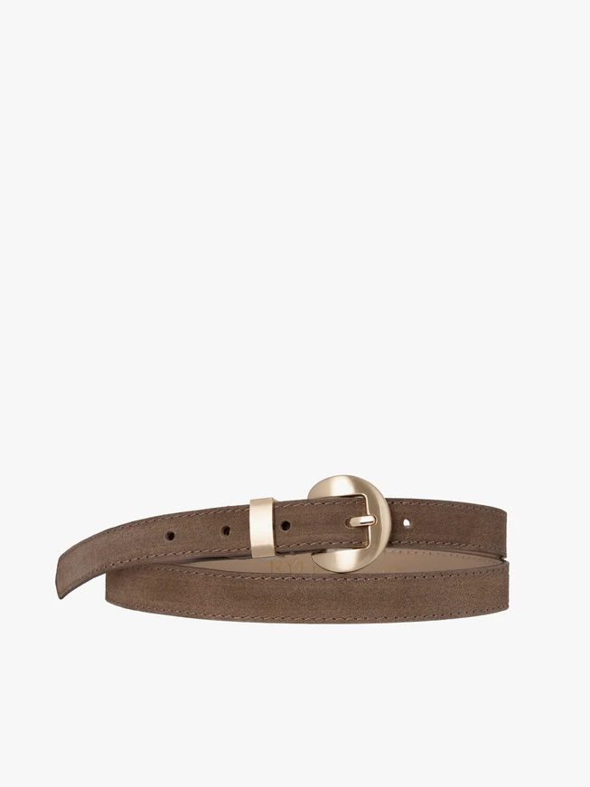 Dark beige suede leather belt