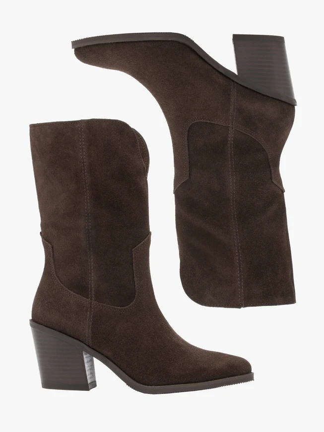 Dunkelbraune höhere Cowboystiefel